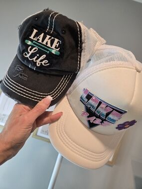 ☀️🚤🛶Lake Life Embroidered Black Baseball Cap - Women